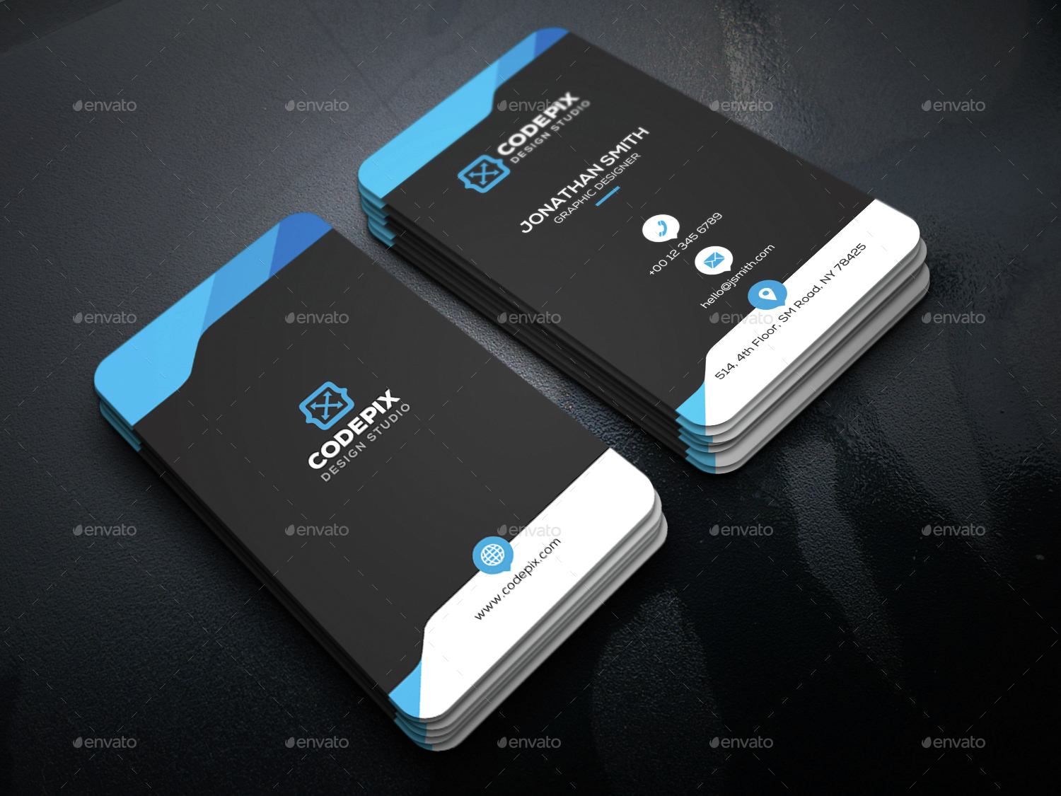 Shape Creative Business Card, Print Templates GraphicRiver